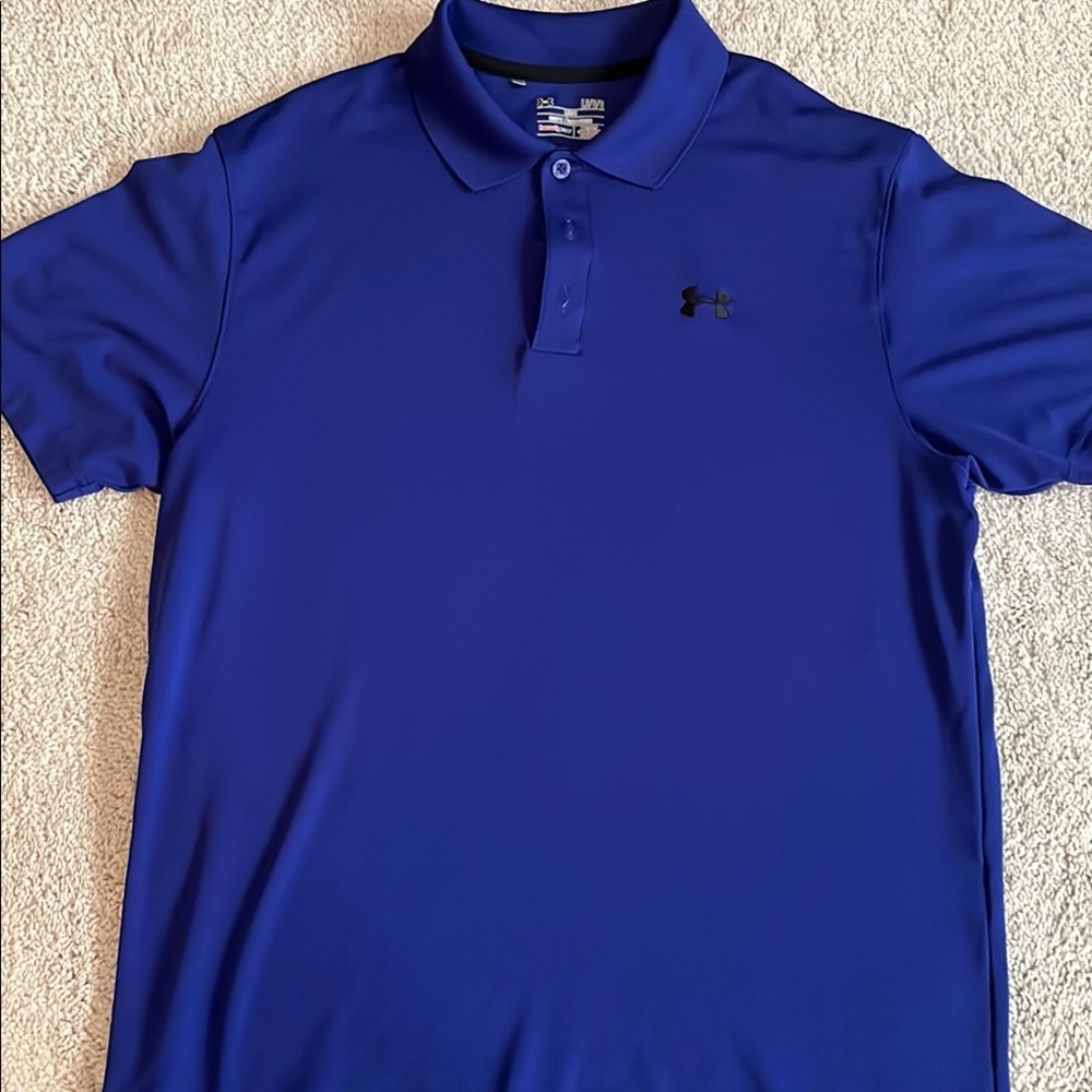 Under Armour Purple Polo Golf Shirt Size Large